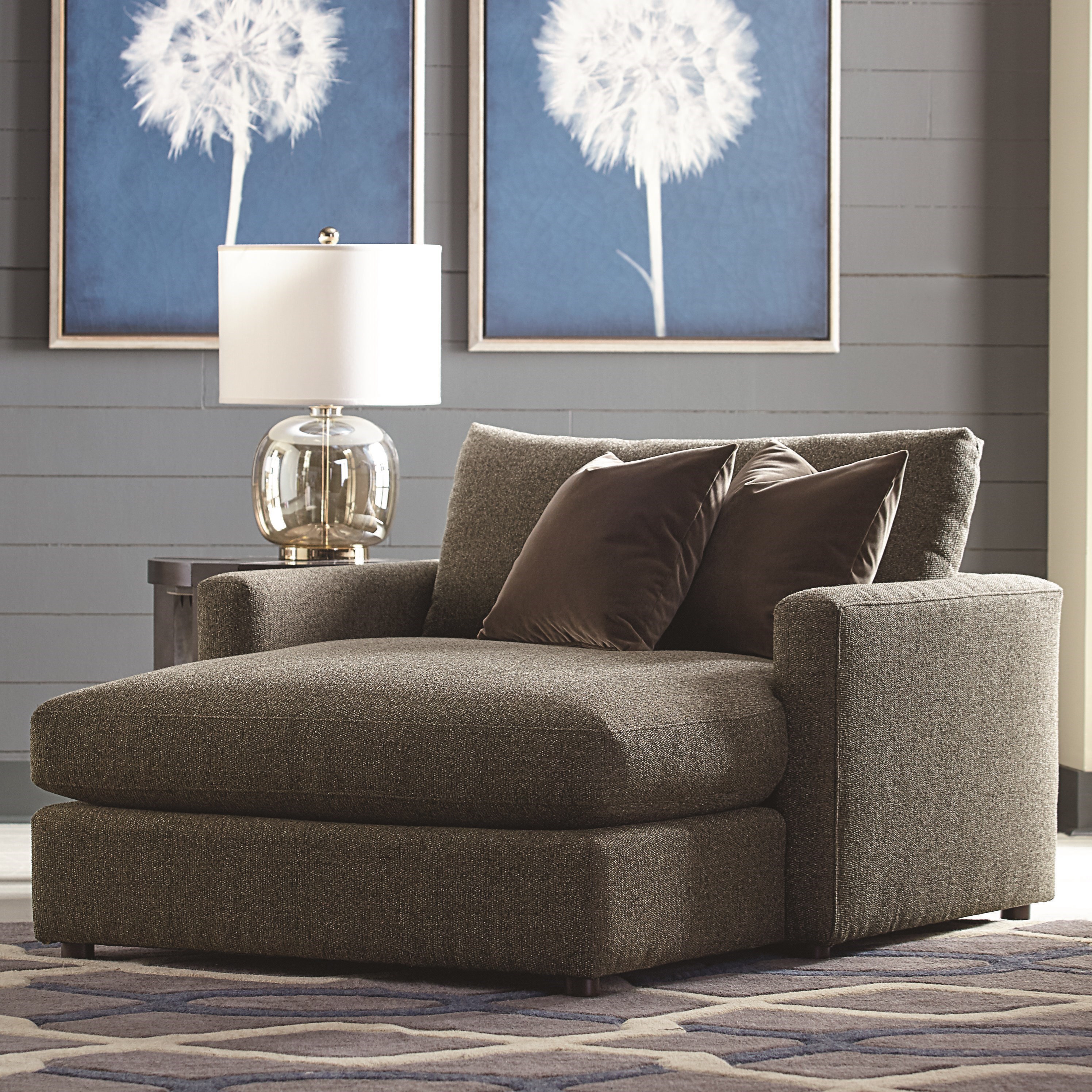 Bassett Allure Contemporary Chaise with Track Arms Bassett of
